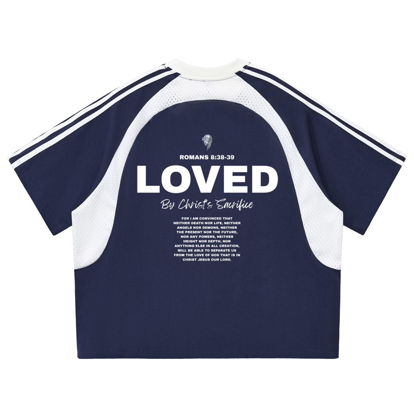 LOVED Contrast Stripes Panel Mesh T-shirt