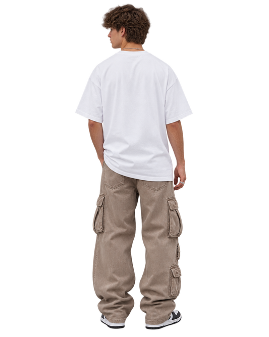Off The Devil's Payroll Boxy Half-Sleeve Raw-Edge T-Shirt