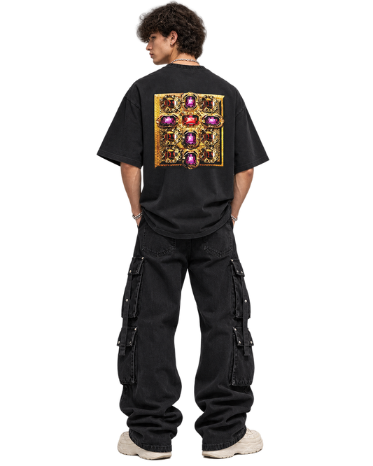 Heavyweight Holy T-shirt with Knitted Neckline