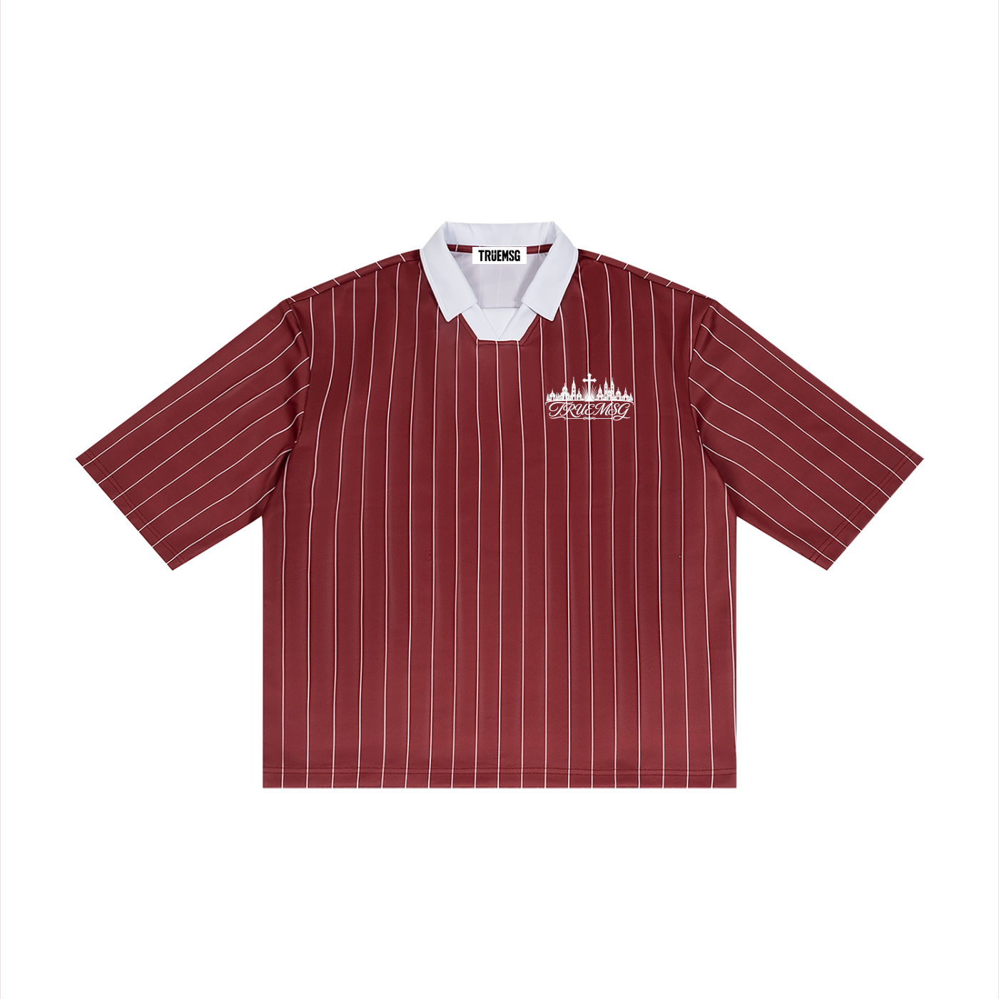 TRUEMSG Pinstripe Collared Soccer Jersey