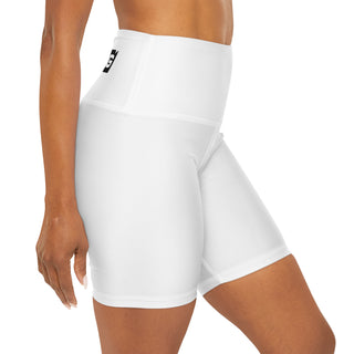 TRUEMSG High Waisted Yoga Shorts (White)