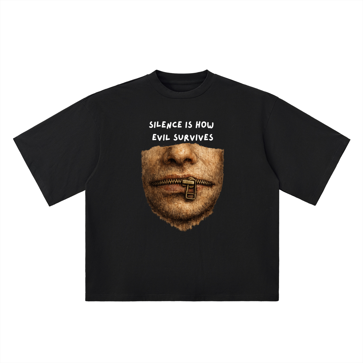Closed Mouths Oversized Drop Shoulder T-Shirt