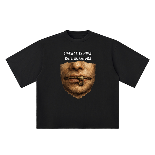 Closed Mouths Oversized Drop Shoulder T-Shirt