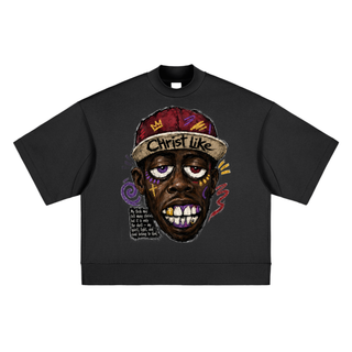 New Spirit Old Wounds Oversized Mock Neck T-shirt