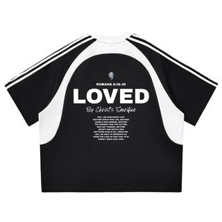 LOVED Contrast Stripes Panel Mesh T-shirt