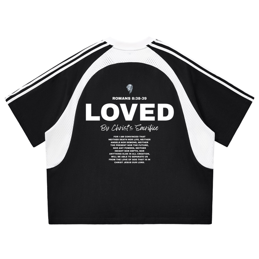 LOVED Contrast Stripes Panel Mesh T-shirt