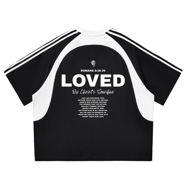 LOVED Contrast Stripes Panel Mesh T-shirt