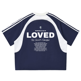 LOVED Contrast Stripes Panel Mesh T-shirt