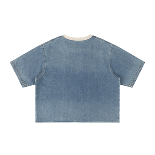 Armed & Dangerous Vintage Wash Boxy Raw Hem Denim T-Shirt