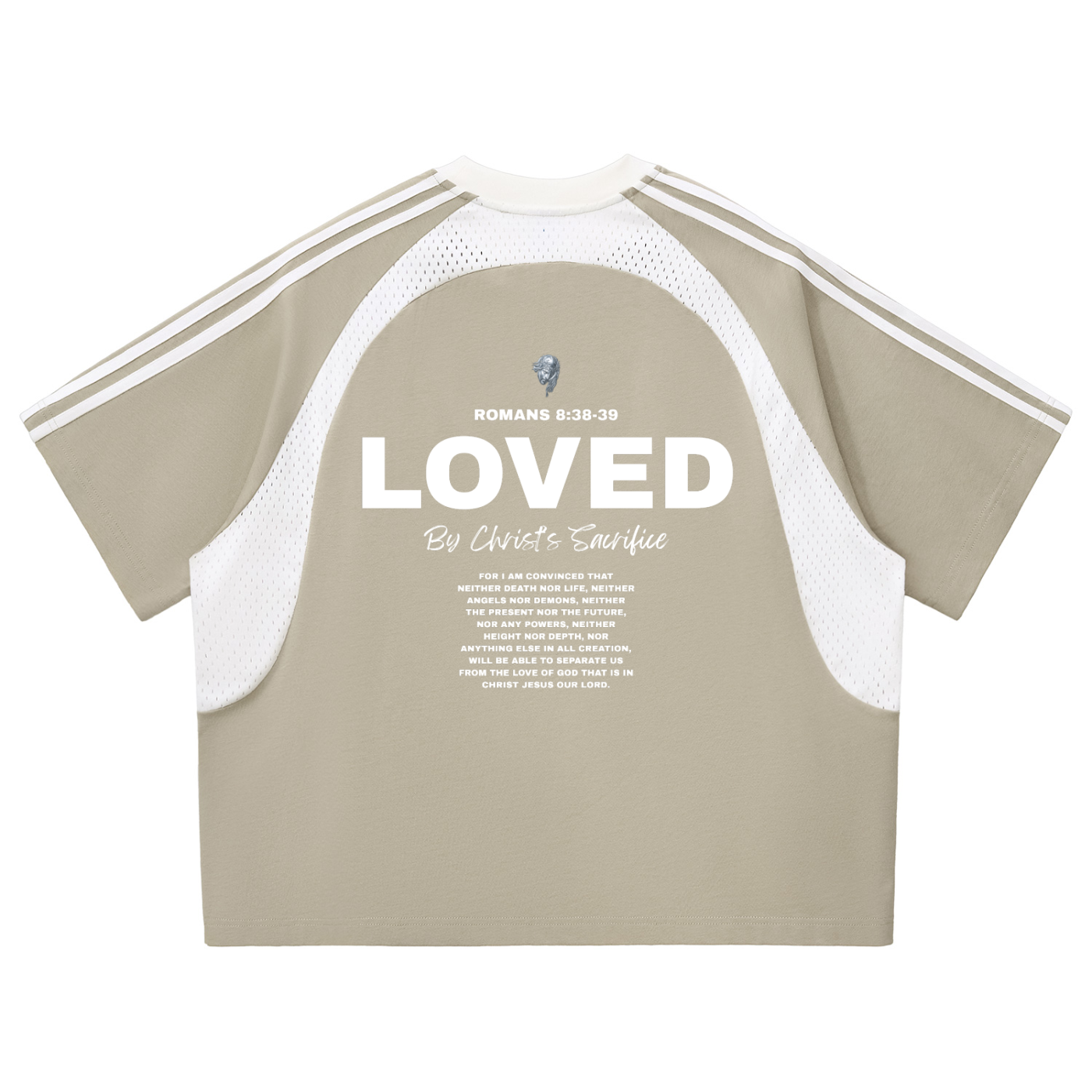 LOVED Contrast Stripes Panel Mesh T-shirt