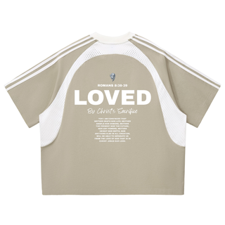 LOVED Contrast Stripes Panel Mesh T-shirt