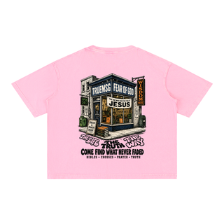 TRUEMSG Storefront Mineral Wash Boxy Cotton T-Shirt