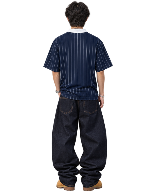 TRUEMSG Pinstripe Collared Soccer Jersey