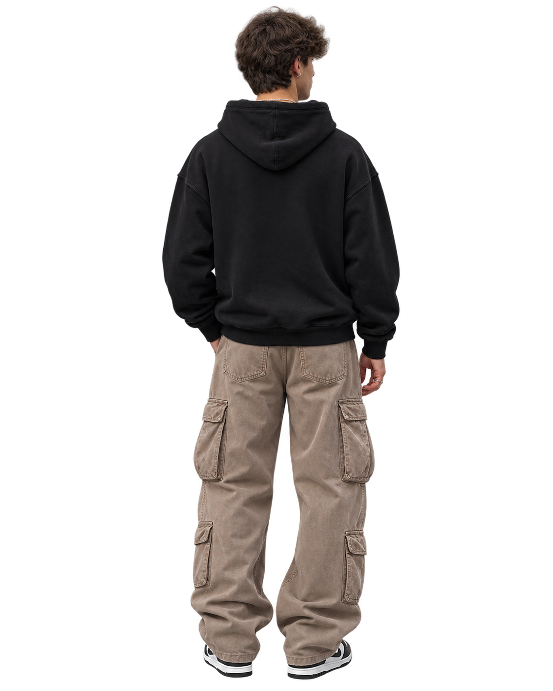 Off The Devil's Payroll Snow Washed Raw Edge Double Layered Hoodie