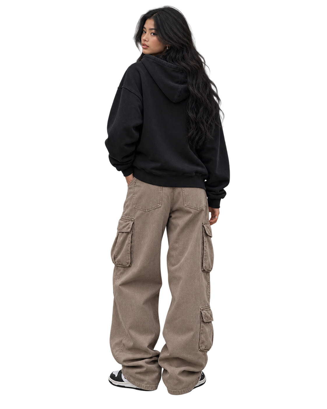 Off The Devil's Payroll Snow Washed Raw Edge Double Layered Hoodie