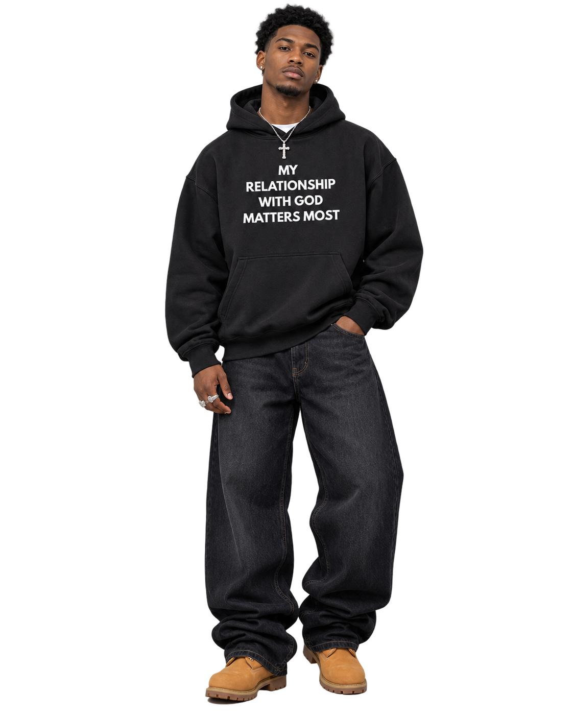 Fleeced Boxy God's Relationship Hoodie