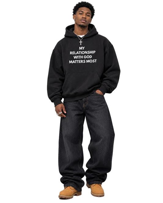 Fleeced Boxy God's Relationship Hoodie
