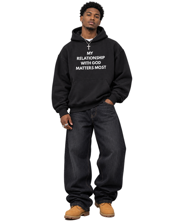 Fleeced Boxy God's Relationship Hoodie