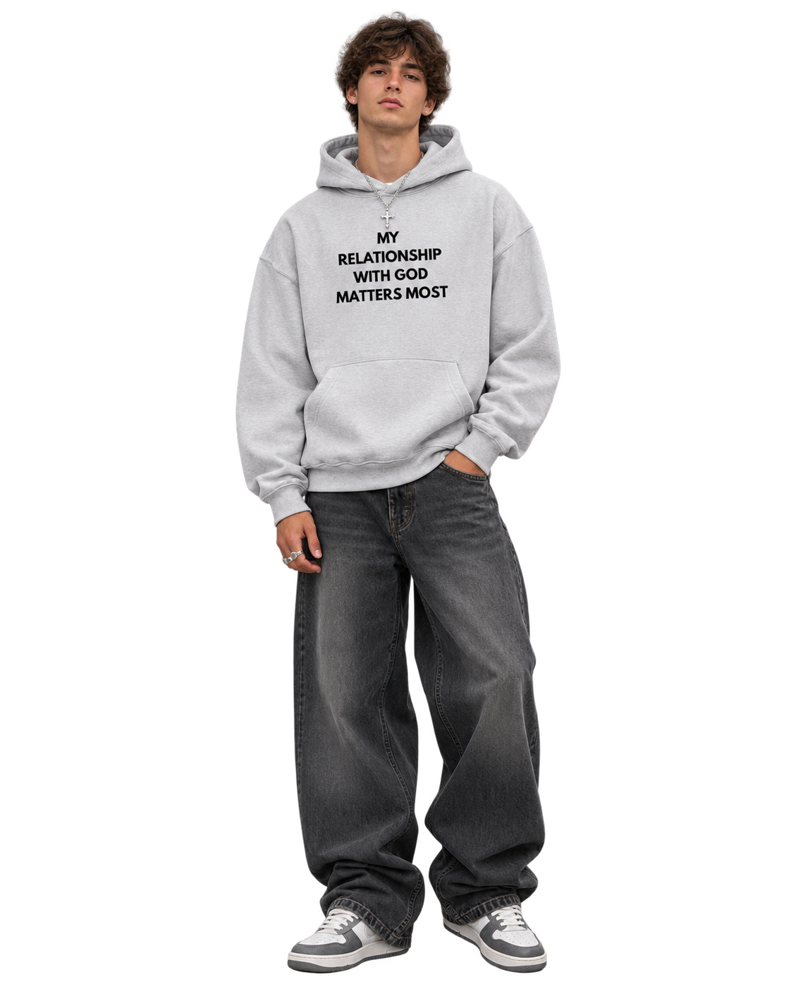 Fleeced Boxy God's Relationship Hoodie