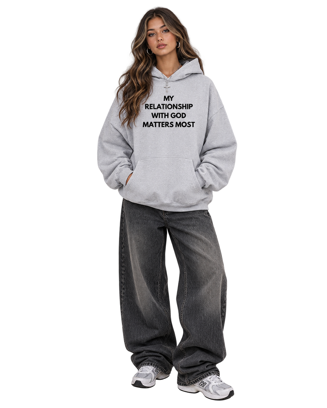 Fleeced Boxy God's Relationship Hoodie
