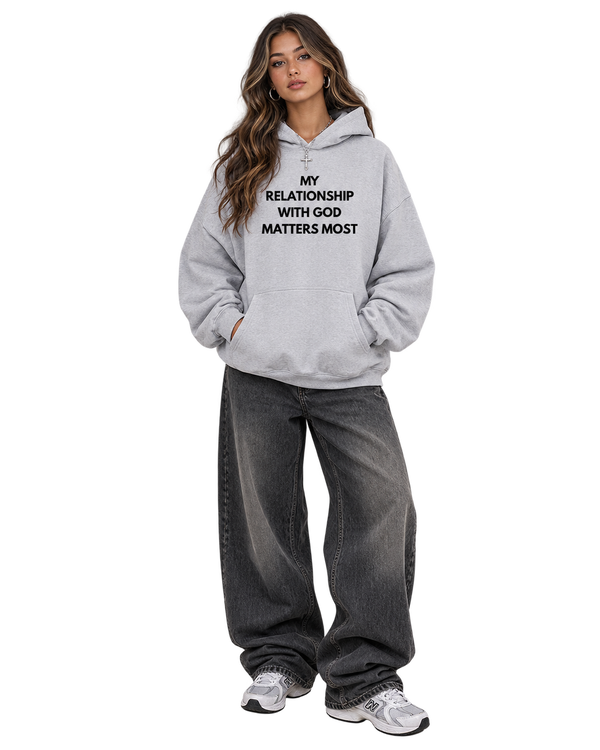 Fleeced Boxy God's Relationship Hoodie