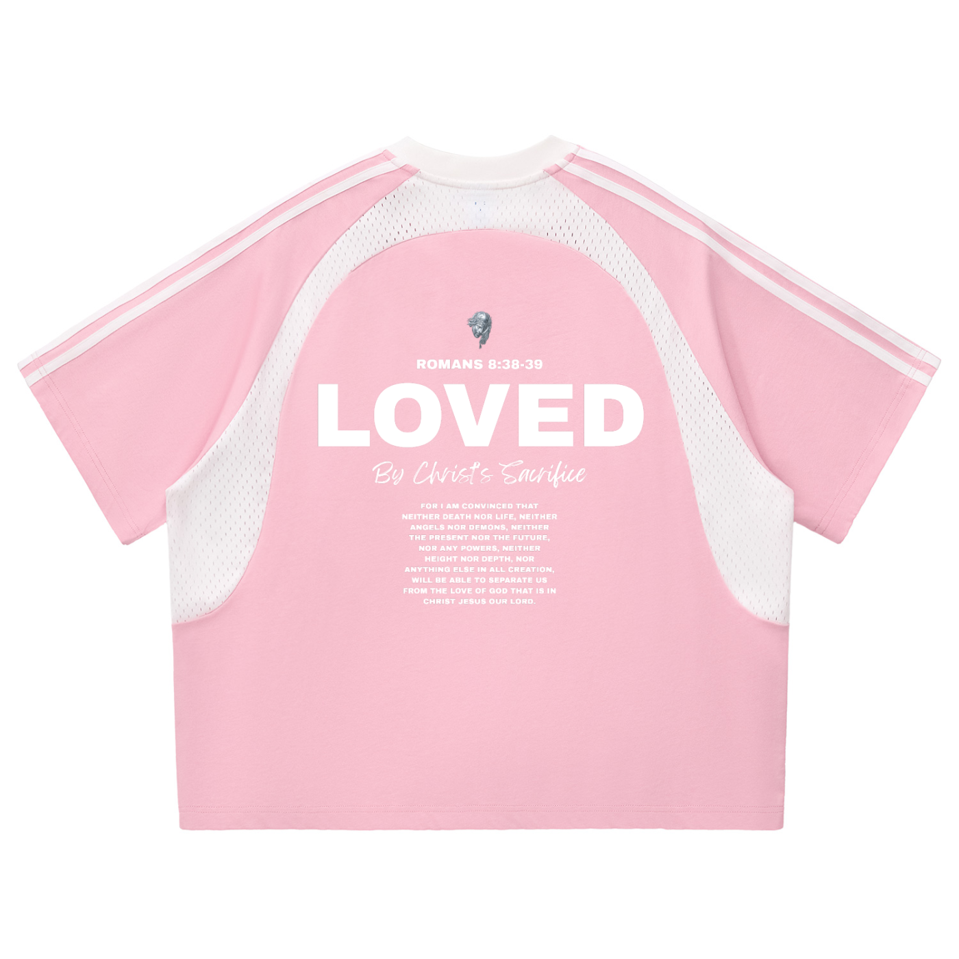 LOVED Contrast Stripes Panel Mesh T-shirt