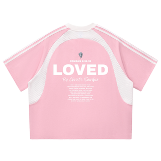 LOVED Contrast Stripes Panel Mesh T-shirt