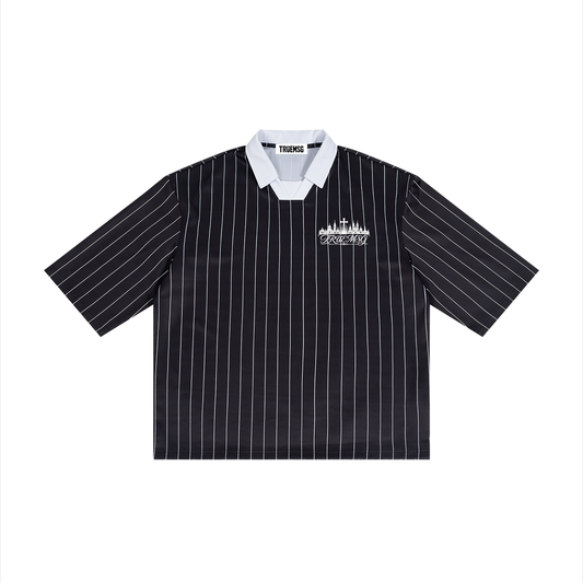 TRUEMSG Pinstripe Collared Soccer Jersey