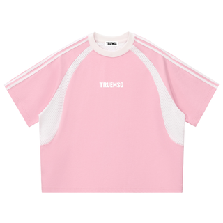 LOVED Contrast Stripes Panel Mesh T-shirt