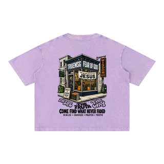 TRUEMSG Storefront Mineral Wash Boxy Cotton T-Shirt