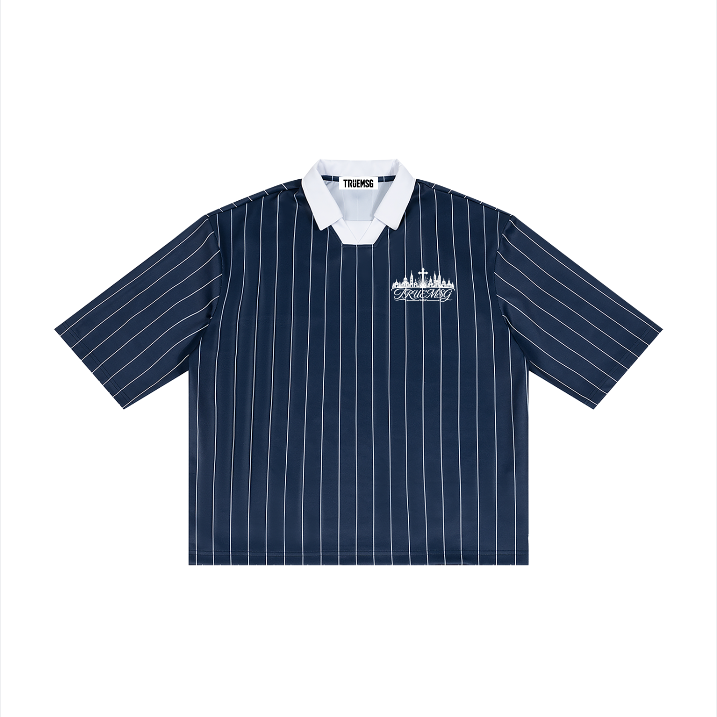 TRUEMSG Pinstripe Collared Soccer Jersey