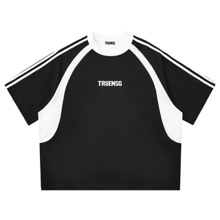 SAVED Contrast Stripes Panel Mesh T-shirt