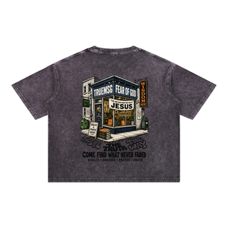 TRUEMSG Storefront Mineral Wash Boxy Cotton T-Shirt