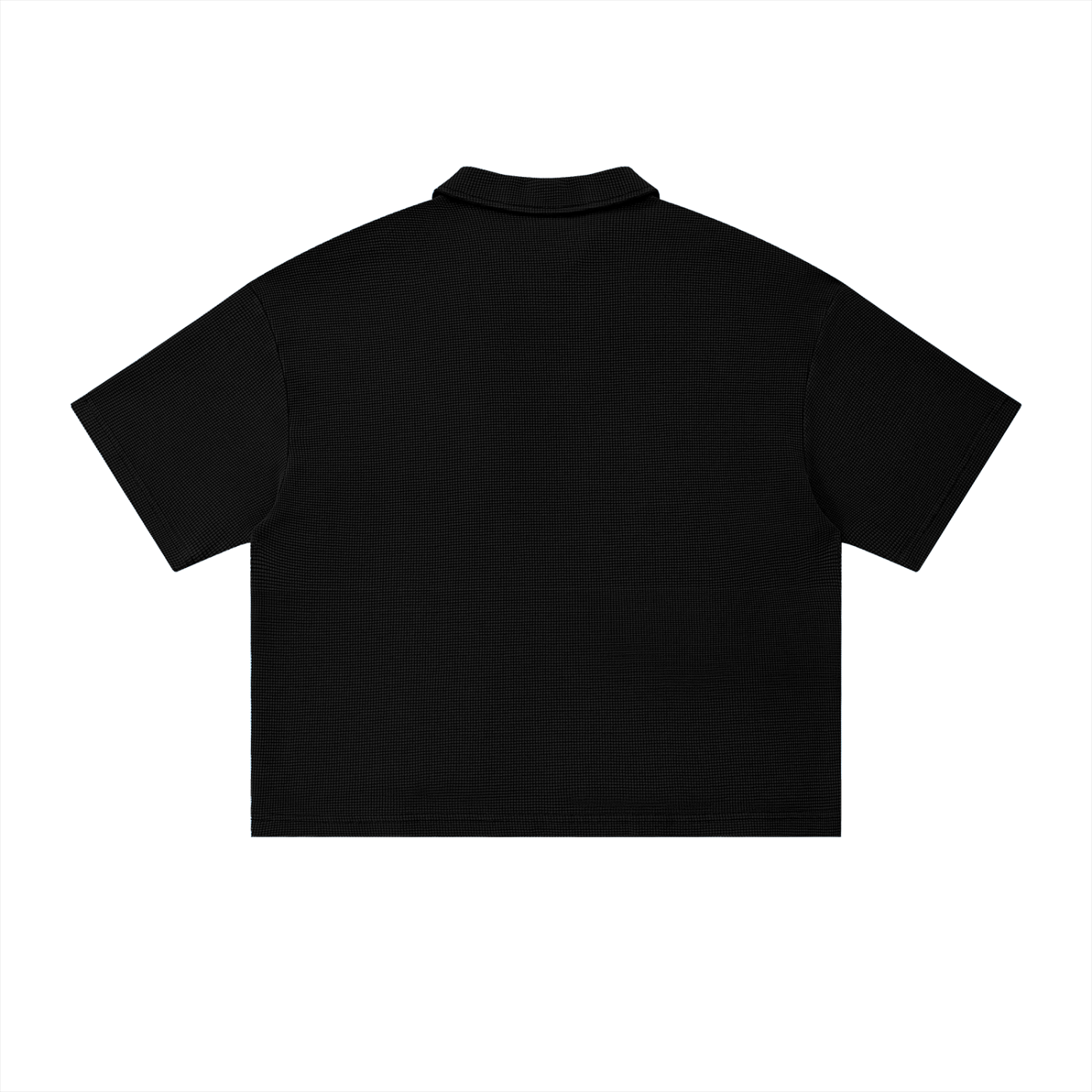 TRUEMSG Vintage Wash Waffle Boxy Polo Shirt