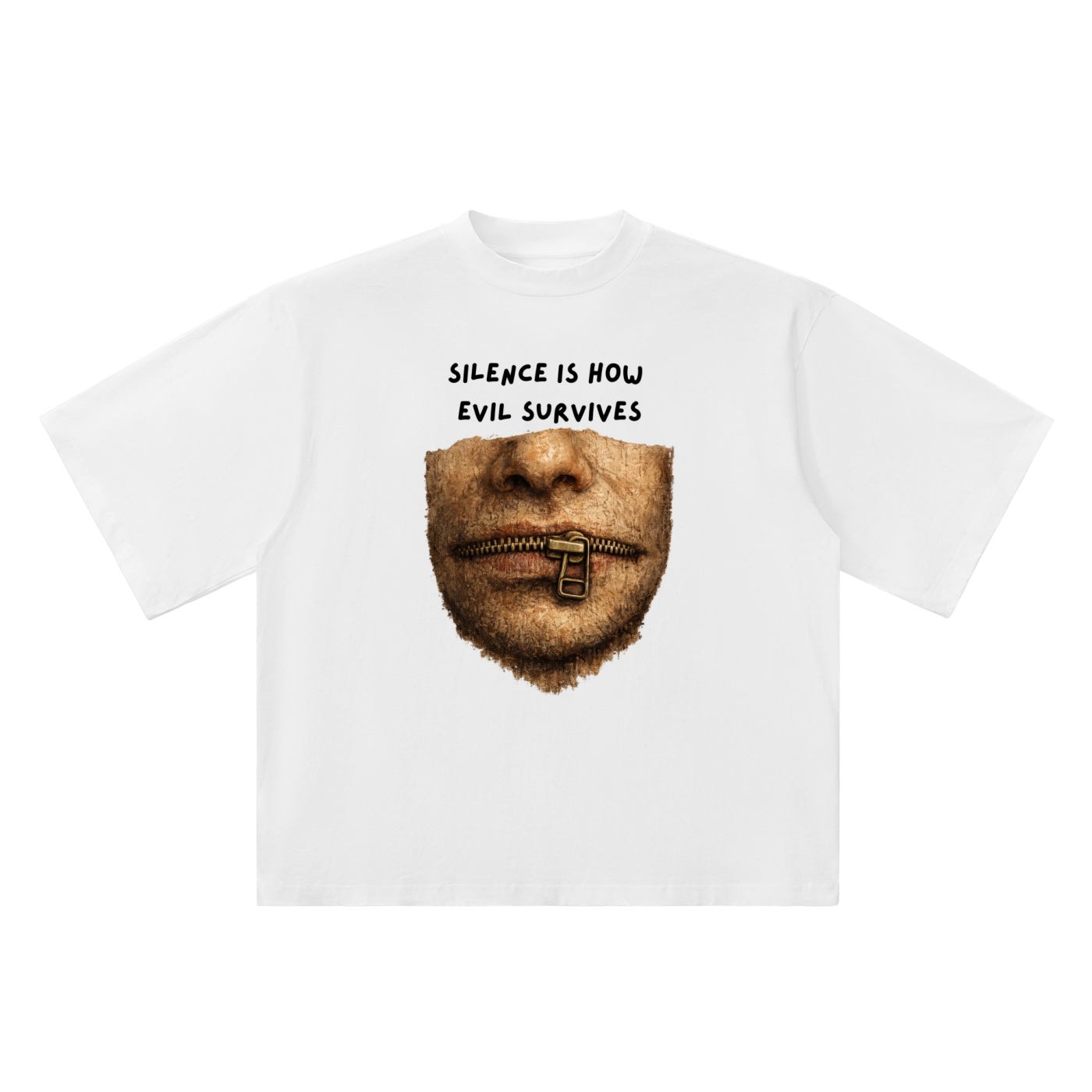 Closed Mouths Oversized Drop Shoulder T-Shirt